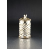 10" Silver Gold Round Glass Jar