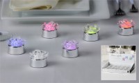 1" Silver & Clear Multicolor LED Flower Tealight