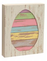 10" x 8" Multicolor Slatwood Easter Egg Plaque