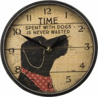 10" Round Time With a Dog is Never Wasted Rustic Clock