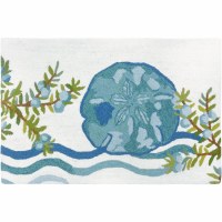 1 ft. 10 in. x 2 ft. 10 in. Blue and Green Ocean Tide Sand Dollar Rug