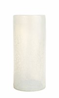 11" White Frosted Cylinder Vase with Crackle Effect