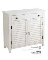 34" x 31" White Plantation Shutter Cabinet with 2 Doors and a Drawer