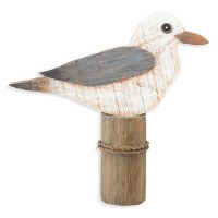 11" Single Seagull On Piling Wood Plaque