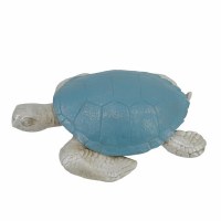 10" Pearl and Teal Polyresin Sea Turtle Decor