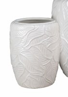 10" Small White Ceramic Birch Leaf Vase