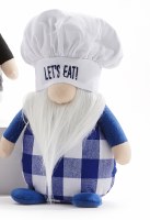 10" Let's Eat Blue Plaid Chef Gnome
