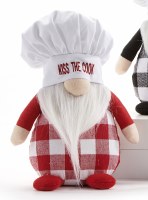 10" Kiss The Cook Red Plaid Chef Gnome