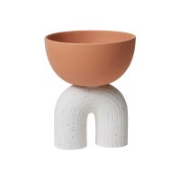 10" Terracotta Terrazzo Bowl on Arch Stand