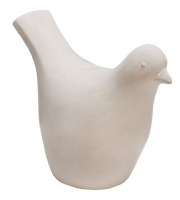 11" White Ceramic Bird Statue