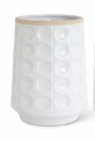 10" White Ceramic Reverse Hobnail Pot