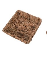 10" Square Natural Grass Braided Basket