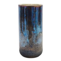 11" Blue Irid Glass Vase
