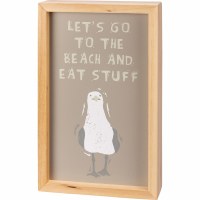 10" x 6" Eat Stuff Seagull Wood Plaque